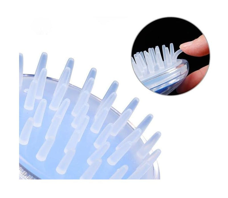 Escova Massageadora Capilar de Silicone para Banho e Cuidados com o Couro Cabeludo