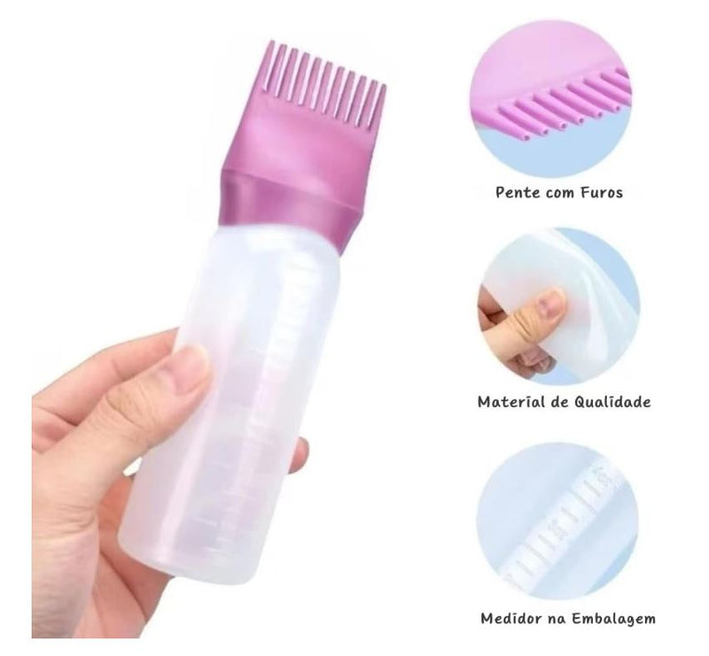 Kit Capilar com Escova Desembaraço, Pente Aplicador Óleo e Tintura, Borrifador e Massageador Limpeza a Seco -