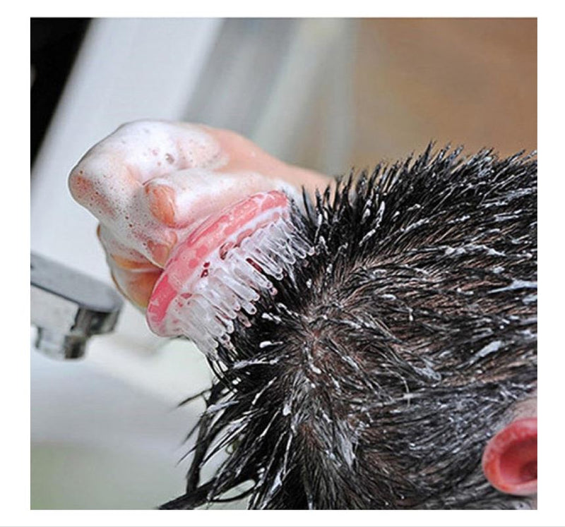 Escova Massageadora Capilar de Silicone para Banho e Cuidados com o Couro Cabeludo